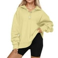 thumbnail image 1 of Women'S Button-Down Sweatshirts, Brushed Fleece Loose Fit Pullover, Casual Long Sleeve V Neck Top, Stylish Comfort Apparel Wrm Tie Dye Hoodie Cornell Sweatshirt Cardigan (3XL, Khaki) ZMTing, 1 of 5