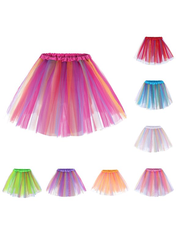 Women'S Candy Color Multicolor Skirt Support Half Body Puff Petticoat Colorful Small Short Skirt