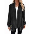 thumbnail image 1 of Women'S Cardigan Long Sleeve Asymmetrical Knit Open Front Cardigan Outwear Black S, 1 of 8