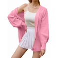 thumbnail image 1 of Women'S Cardigan Sweaters Fall Open Front Oversized Button V Neck Loose Soft Knit Outwear Pink S, 1 of 4