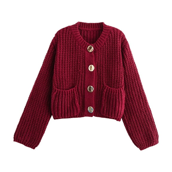 Women'S Cardigan Sweaters Knit Button Down Light Red Sweaters for Women Cozy Cardigans Women Fall Clothes Ladies Cardigans