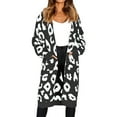 thumbnail image 1 of Women'S Cardigan Sweaters Leopard Long Sleeve Open Front Outwear Fall Winter Loose Knit Cheetah Long Cardigan, 1 of 8