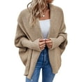 thumbnail image 1 of Women'S Cardigan Sweaters Oversized Chunky Knit Slouchy Wrap Batwing Open Front Outwear Coat Khaki XL, 1 of 8
