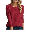 thumbnail image 1 of Women'S Cardigans Knit Button Up Light Wine Sweaters for Women Cozy Cardigans Fall Vacation Clothes Women'S Tops, 1 of 4