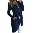 thumbnail image 1 of Women'S Cardigans Solid Color Fashion Solid Color Lapel Slim Long Windbreaker Jacket Cardigan For Women, 1 of 5
