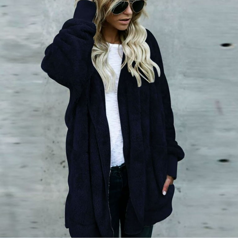 Women's oversized open front hotsell hooded draped pockets cardigan coat