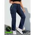 thumbnail image 1 of Women'S Cargo Pants - Non-Stretchy Work Pants with Zipper Pocket, Drawstring Waist, All-Season Trousers for Hiking, Running, 1 of 8
