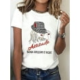 thumbnail image 1 of Women'S Casual Bama Girls Do It Right Pattern T-Shirt, Made Of Polyester, Featuring A Round Neck And Short Sleeves, Machine Washable, Stylish For All Seasons, With A Houndstooth Cap Design., 1 of 5