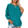 thumbnail image 1 of Women'S Casual Crewneck Sweatshirt, Raglan Sleeve Relaxed Fit With Front Pocket, Long All-Season Soft Top For Sporty Streetwear Wrm Matching Sweatsuit Sets Shirts (XL, Green) ZMTing, 1 of 3