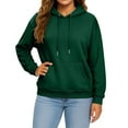 thumbnail image 1 of Women'S Casual Hooded Sweatshirt, Long Sleeve Front Pocket Pullover With Drawstring, Relaxed Fit Lounge Wear For Everyday Outfits Wrm Blanket Hoodie Men Pullover Clothes (M, Dark Green) ZMTing, 1 of 3