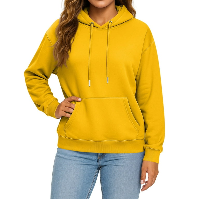 Crewneck Sweatshirt Yellow Sweatshirt Walmart Women'S Casual
