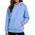 thumbnail image 1 of Women'S Casual Hoodie, Lightweight Long Sleeve Pullover With Kangaroo Pocket, Printed Relaxed Fit Sweatshirt For Everyday Fall Fashion Wrm Camouflage Jacket Sweatshirts (L, Sky Blue) ZMTing, 1 of 3