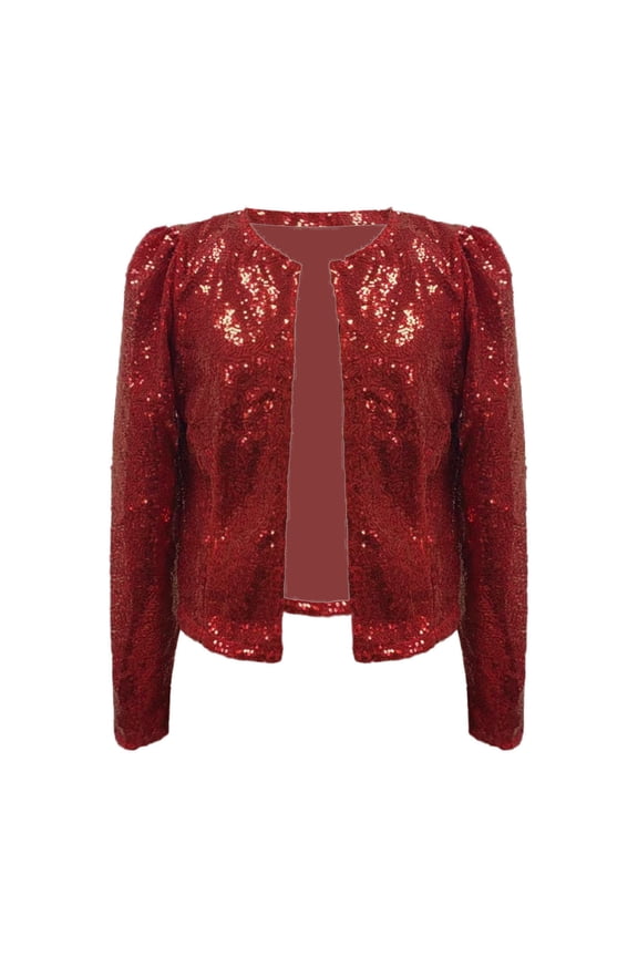 Women'S Casual Jackets L Fashion Sequin Sequins Sparkling Cardigan Jacket