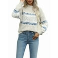 thumbnail image 1 of Women'S Casual Leopard Print Knitted Pullover Sweaters Long Sleeve Crew Neck Jumper Tops  L, 1 of 8