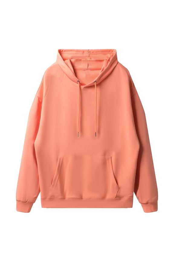 Women'S Casual Lightweight Hoodie, Long Sleeve Loose Fit Hooded Pullover With Kangaroo Pocket For Everyday Outwear Oversized Zip Up Hoodie Women Wrm 2 Outfits Sweatshirts (S, Orange) ZMTing