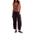 thumbnail image 1 of Women'S Casual Loose Low-Rise Denim Cropped Pants Elastic Waistband Pockets, 1 of 8