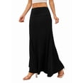 thumbnail image 1 of Women'S Casual Mid Long Skirts Stretchy Ultra-Soft Flowy Maxi Formal Skirts High Waist Lounge Skirts for Women Black S, 1 of 7