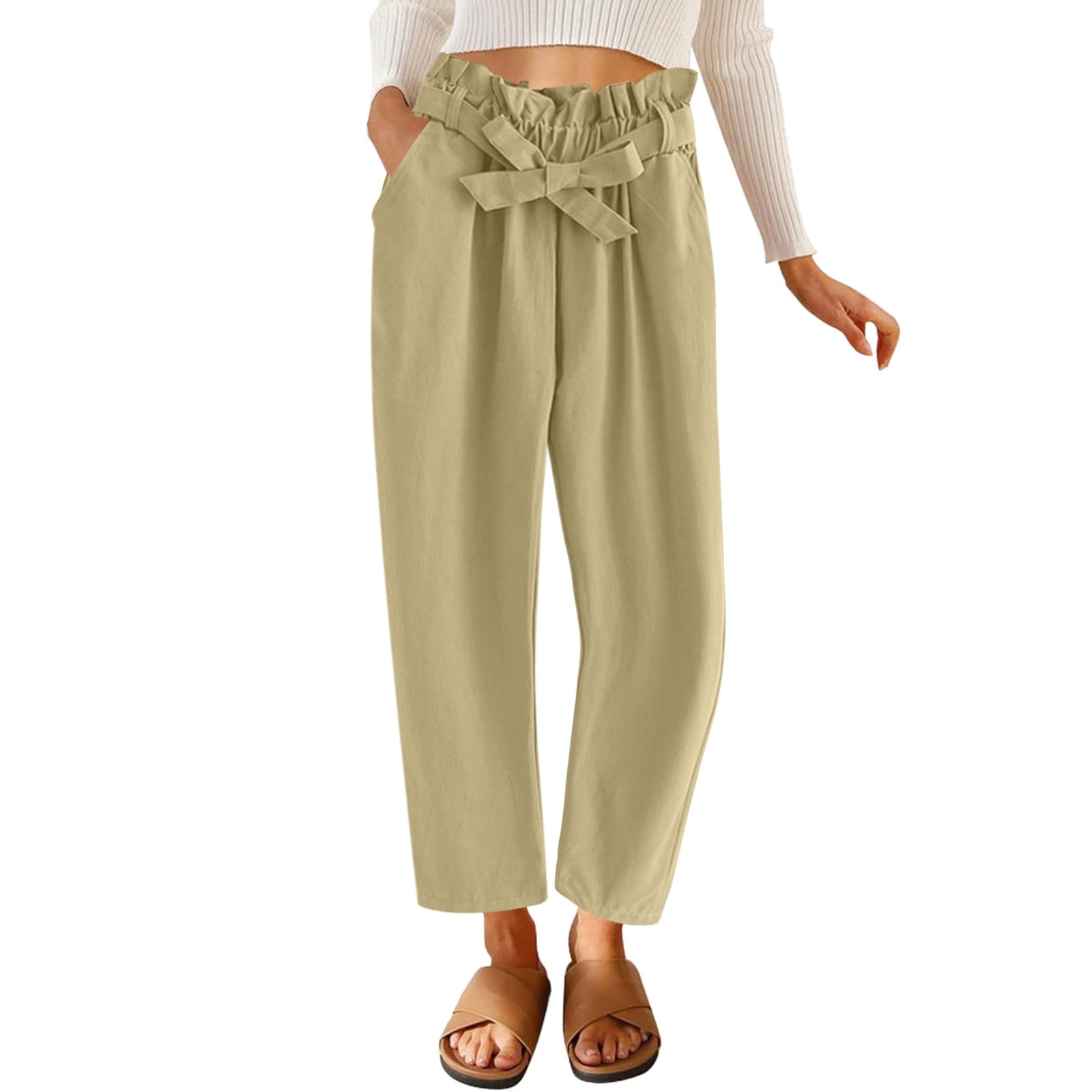 Wide Leg Pants for Women, Women'S Elastic High Waist Solid Color Casual  Loose Long Pants with Pockets  Sales And Deals Clearance Items Under  15 Dollars #4 