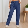 thumbnail image 1 of Women'S Casual Pants Women'S Casual Pants High Waisted Straight Leg Pants Elastic Waistband Comfortable Trousers For Daily Wear Autumn Winter Navy XXL, 1 of 4