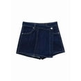 thumbnail image 1 of Women'S Casual Pocket Detail Denim Shirt Asymmetrical Skort Women'S Denim Set Two Piece Outfit Blue Skirt Pants M, 1 of 6