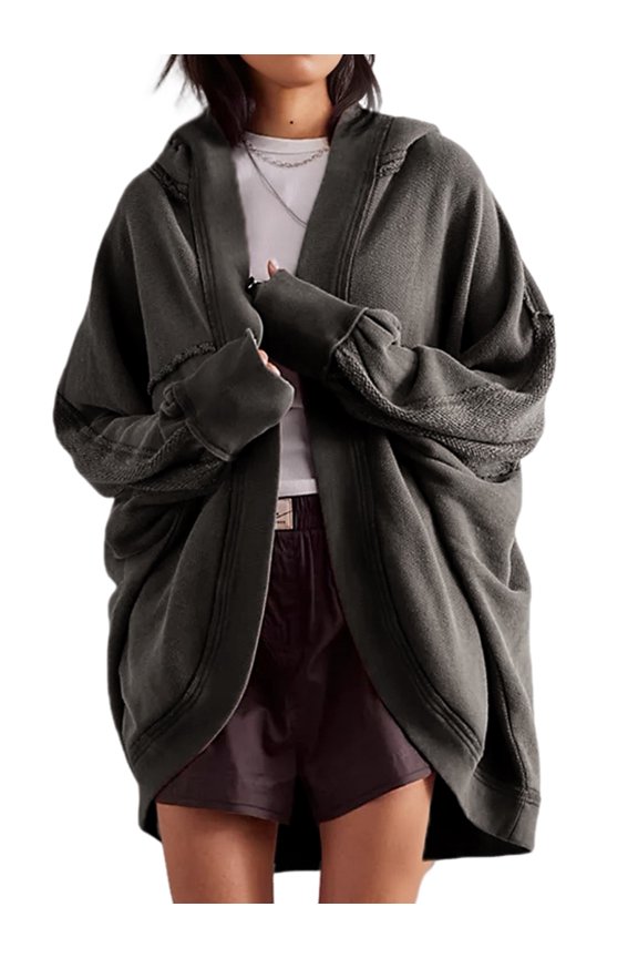 Women'S Casual Retro Cardigan Long Sleeve Fall Spring Jackets with Pockets Black S