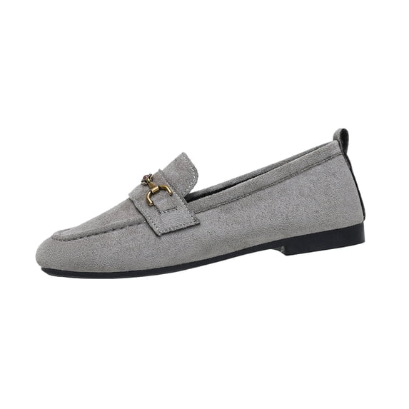 Women'S Casual Slip-On Loafers With Round Toe And Low Heel For Spring Summer Comfortable Walking Shoes Soft Flock Material Size Us 5.5