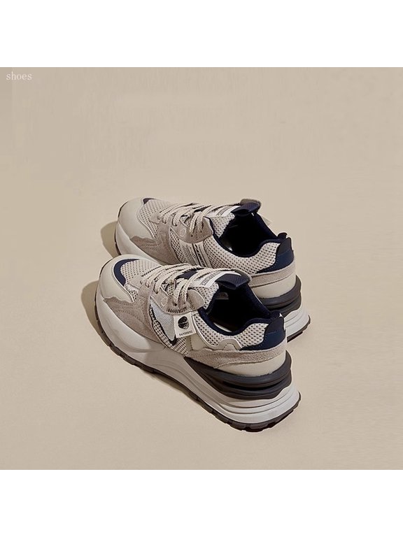 Women'S Casual Sneakers Chunky Sole Dad Shoes | Comfortable Waffle Outsole, Retro Style, Lace-up Closure, Round Toe, Fabric Upper, Low Top, All-season Wear, Women Shoes