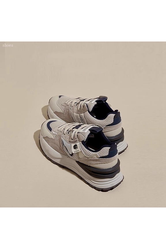 Women'S Casual Sneakers Chunky Sole Dad Shoes | Comfortable Waffle Outsole, Retro Style, Lace-up Closure, Round Toe, Fabric Upper, Low Top, All-season Wear, Women Shoes