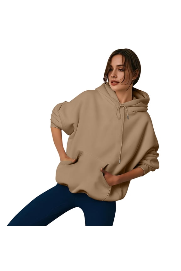 Women'S Casual Zip-Up Hoodie, Long Sleeve Loose Fit Pullover With Pockets, Soft Streetwear Sweatshirt For Everyday Wrm Wearable Blanket Hoodie Women Outfits Hoodie (S, Brown) ZMTing