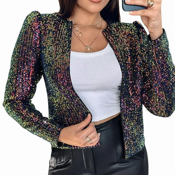 Women'S Cheetah Print Blazer Leopard Jacket Long Sleeve Suit Work Jacket Colorful L