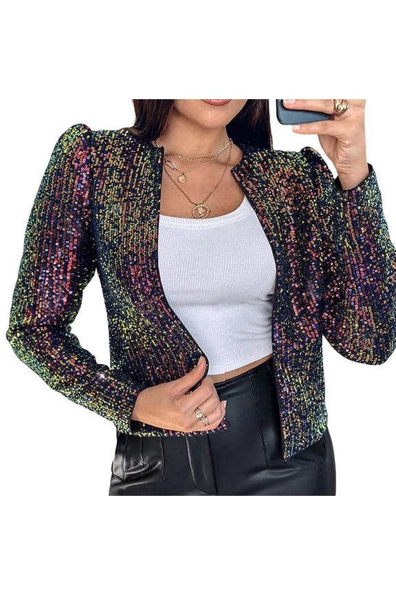 Women'S Cheetah Print Blazer Leopard Jacket Long Sleeve Suit Work Jacket Colorful S