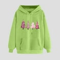 thumbnail image 1 of Women'S Christmas Hooded Cute Christmas Tree Print Sweatshirts Long Sleeved Loose Comfortable Fleece Hooded Tops Mint Green L, 1 of 5