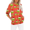 thumbnail image 1 of Women’S Christmas Sweatshirts Xmas Long Sleeve Shirts Crewneck Pullover Vermilion XXL, 1 of 5