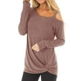 thumbnail image 1 of Women'S Clothing, Shirts for Women, Stylish Women's Cold Shoulder Tops Long Sleeve Casual Blouse Knot Detail Tunic for Effortless Fashion, 1 of 6