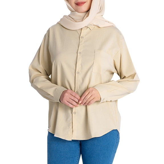 Women'S Clothing, Tops for Women Trendy, Trendy Women's Casual Loose Long Sleeve Button-Up Shirt for Spring and Summer Fashion