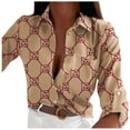 thumbnail image 1 of Women'S Clothing, Women Blouses, Stylish Women's Casual Long Sleeve Button Top Shirt for Everyday Wear Elegant Printed Design Versatile and Comfortable Fashion Choice, 1 of 5