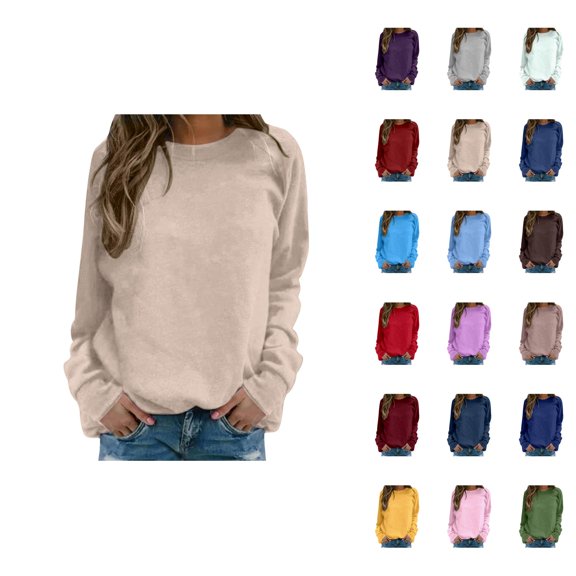 Women'S Clothing Women's Solid Color Sweatshirt Womens Daily Home Outdoor Workout Long Sleeve O Neck T Shirt Top Printed Sweatshirt Street Blouse Streetwear