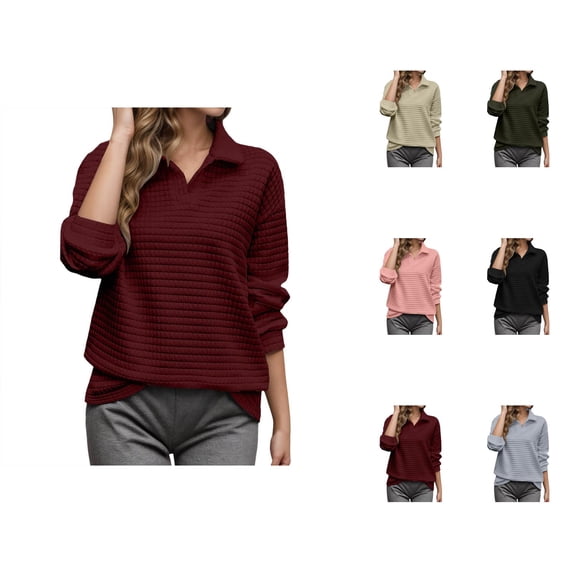 Women'S Clothing Women's Solid Sweatshirt Women's Hooded Sweatshirt Winter Knit Pullover Stylish Stand Collar Casual Comfortable Warm Loungewear Tops