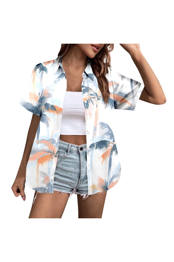 Women'S Clothing, Womens Tops, Stylish Women Shirts Casual Summer Blouses Short Sleeve Printed Tops for Women Comfortable Fashion