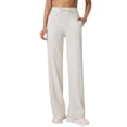 thumbnail image 1 of Women'S Comfortable Wide Leg Pants Big Pocket Fitness Yoga Pants Sports Casual Pants Extended White M, 1 of 6