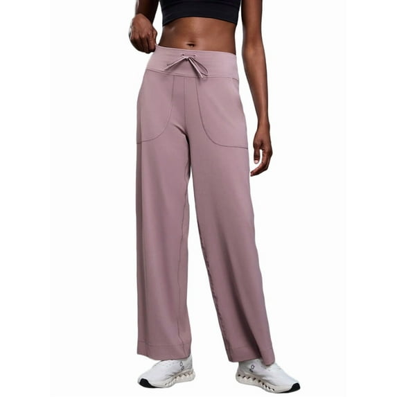 Women'S Comfortable Wide Leg Pants Big Pocket Fitness Yoga Pants Sports Casual Pants Pink XXL