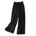 thumbnail image 1 of Women'S Cotton And Linen Solid Color Drape Casual Fashion Oversized Pants, 1 of 3