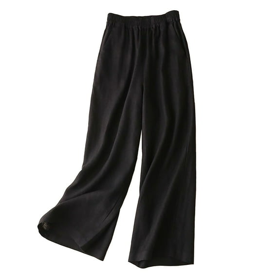Women'S Cotton And Linen Solid Color Drape Casual Fashion Oversized Pants