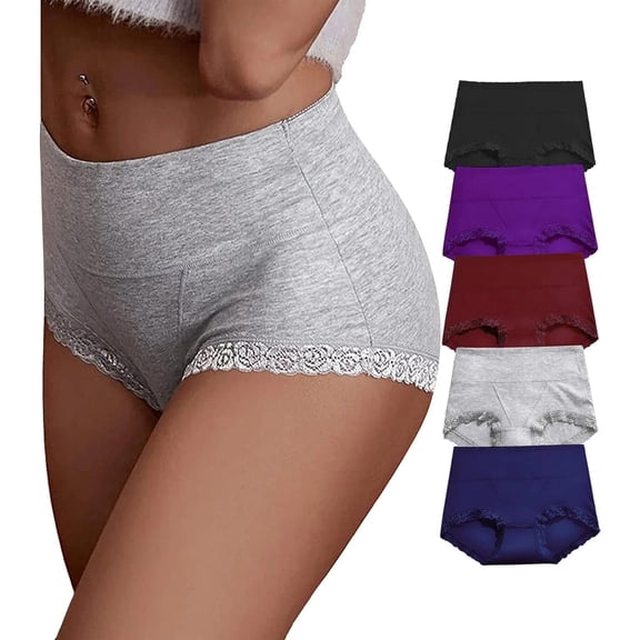 Women'S Cotton Underwear,Ladies Soft Stretch Tummy Control Comfy No Muffin Panti