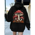 thumbnail image 1 of Women'S Cozy Mushroom Print Hooded Sweatshirt - Red & White Mushroom Design, Soft Warm Pullover Hoodie with Kangaroo Pocket, Machine Washable Casual Winter Sweater for Fall and Winter, 1 of 7
