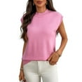 thumbnail image 1 of Women'S Crew Neck Sleeveless Sweater Pink L, 1 of 10
