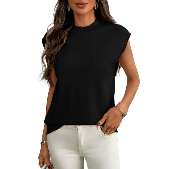 Women'S Crew Neck Sleeveless Sweater