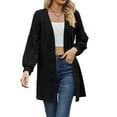 thumbnail image 1 of Women'S Crochet Open Cardigan Long Sleeve Cover Up Summer Black S, 1 of 7