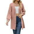 thumbnail image 1 of Women'S Crochet Open Cardigan Long Sleeve Cover Up Summer Pink L, 1 of 7