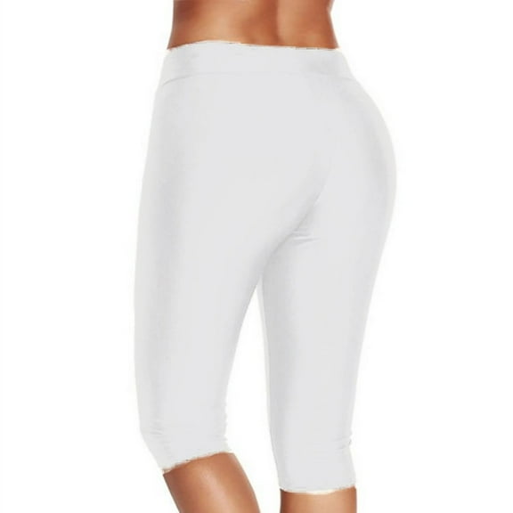 Women'S Cropped Leggings Sports Yoga Pants Running Fitness Yoga Leggings Slim-Leg All-Match Bottoms White M
